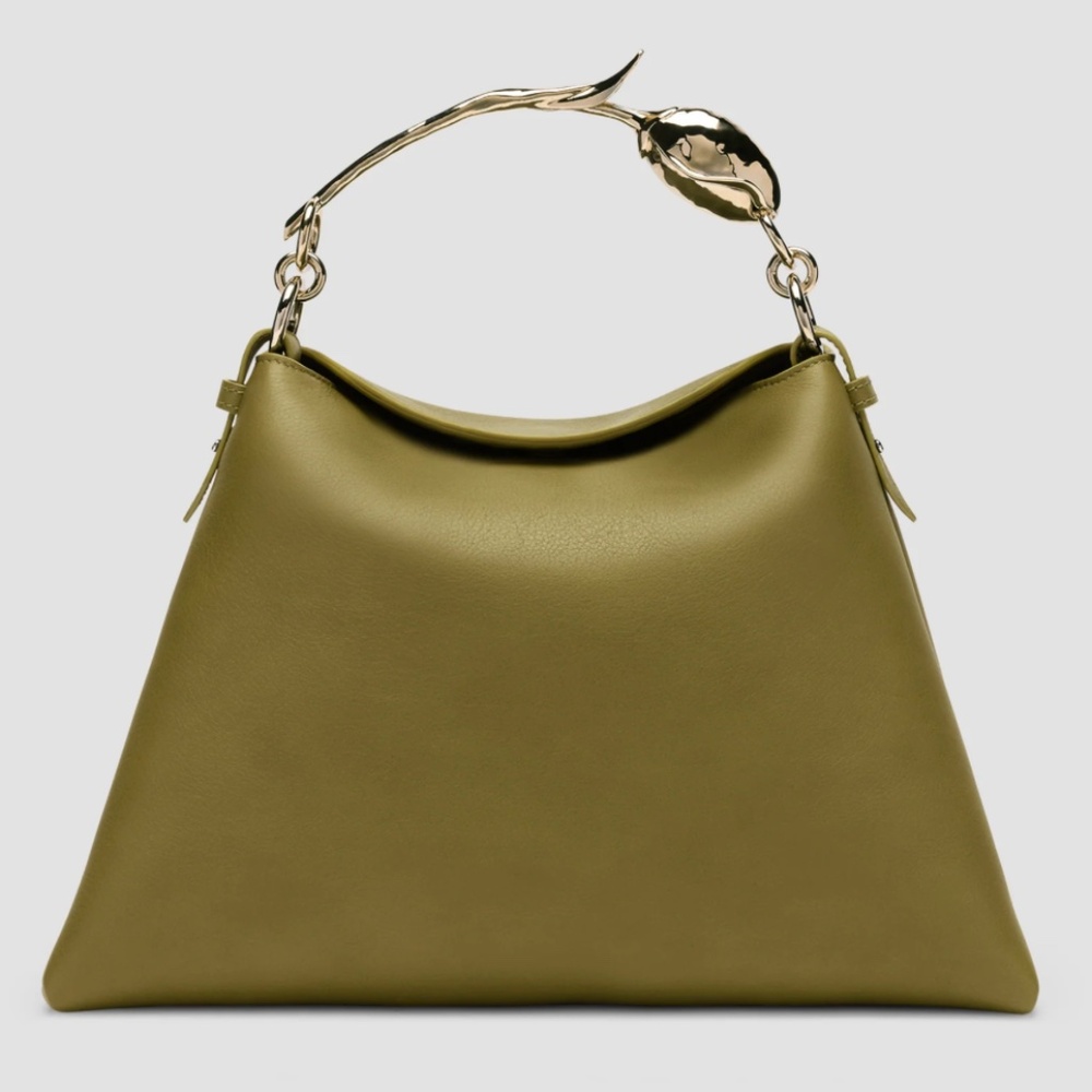 ERDEM 'Large Bloom' Bag in Olive Grained Leather - MSRP $2995 - NWT - SAVE $1500